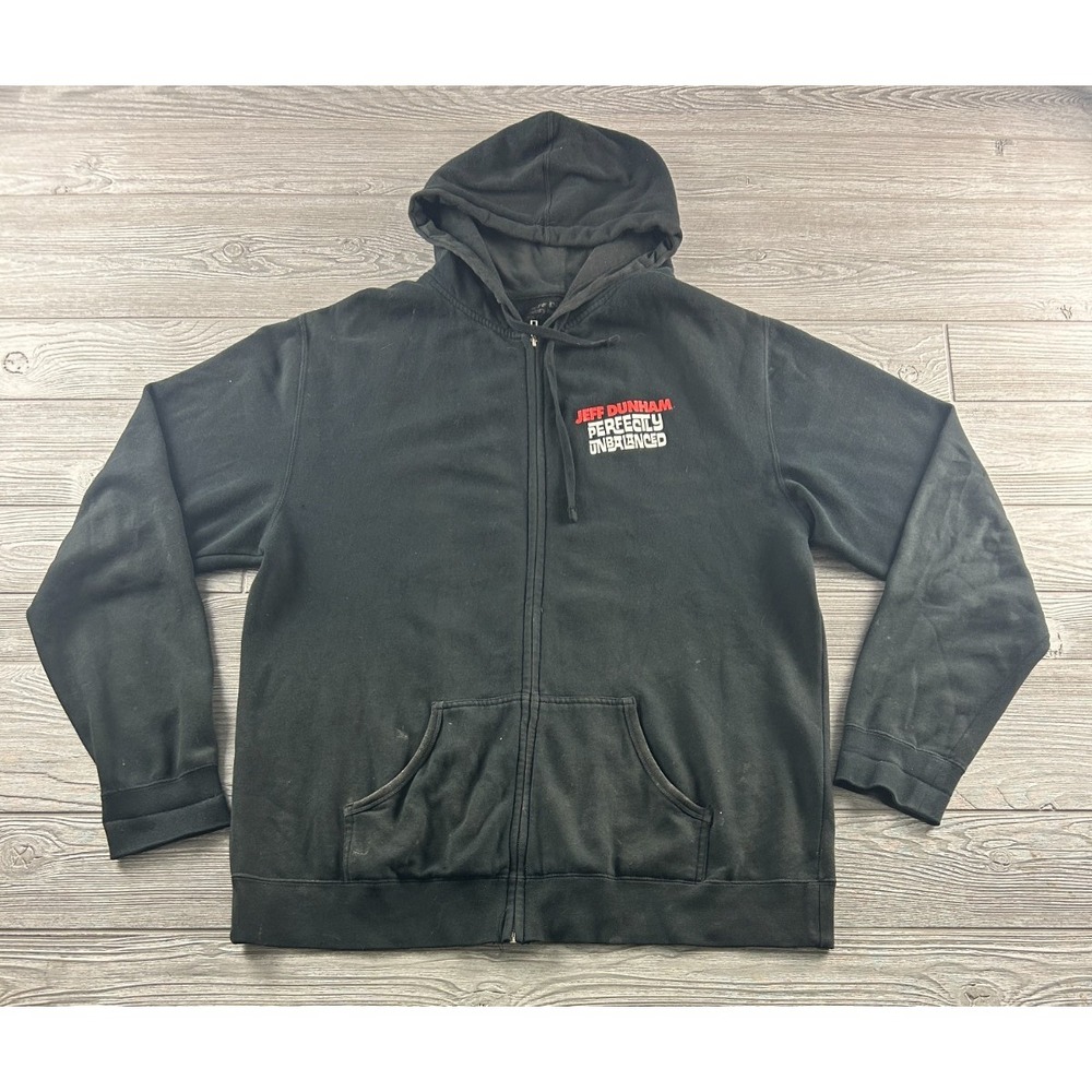 Jeff Dunham Perfectly Unbalanced Tour Black Full Zip Graphic Hoodie XXL Mens